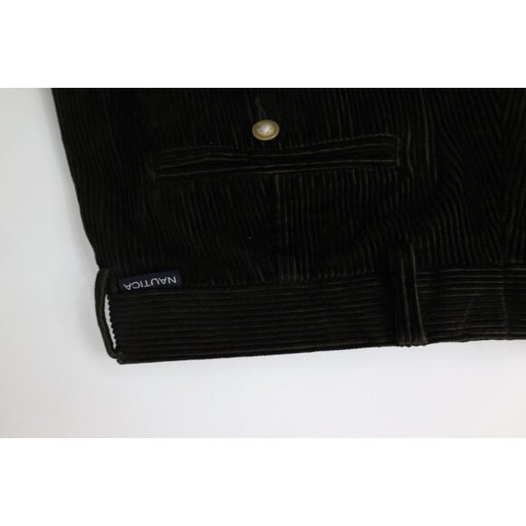 Vintage 90s Nautica Mens 36x34 Faded Heavy Wide Leg Corduroy Chino Pants Green - Picture 13 of 13